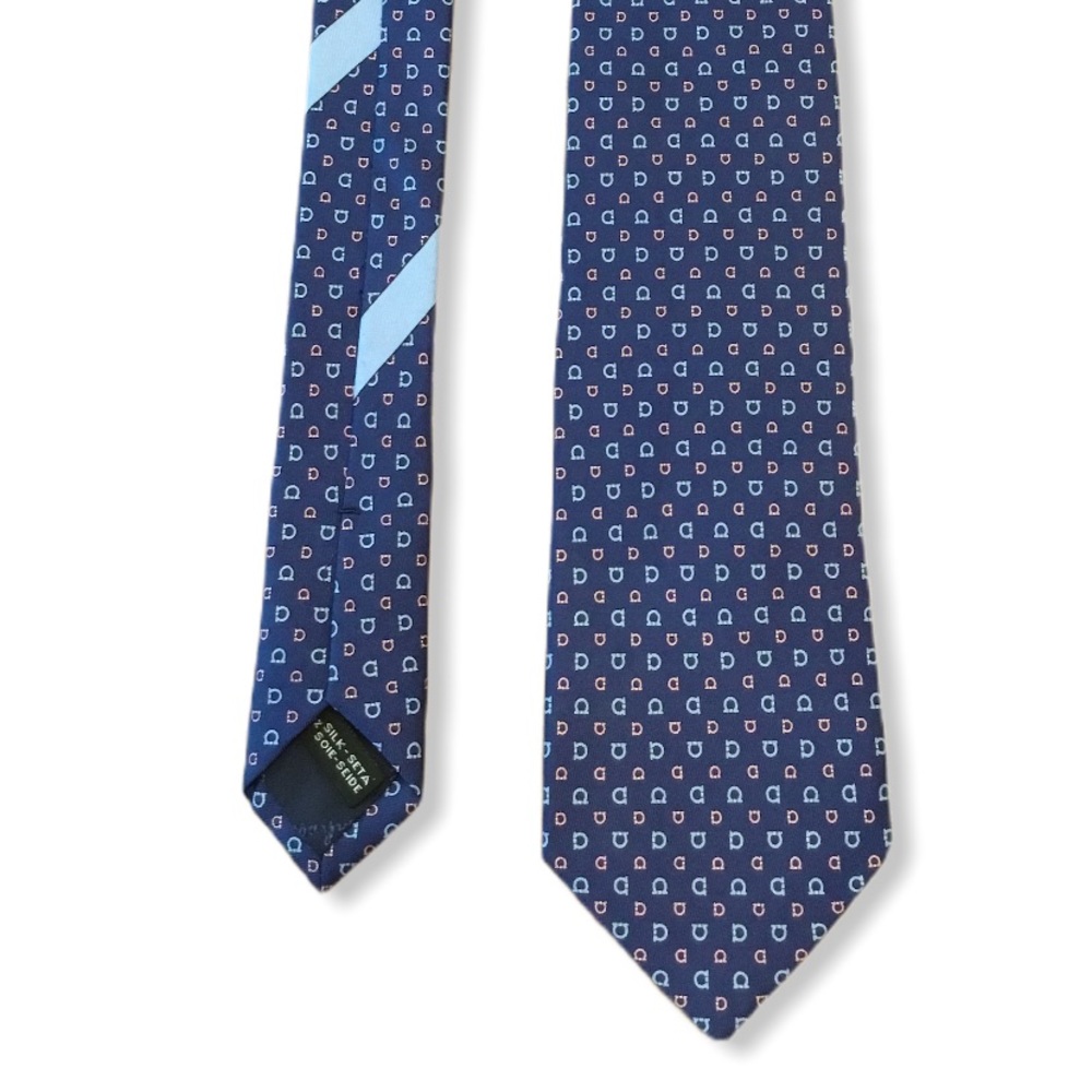 Authentic Salvatore Ferragamo gancini logo tie